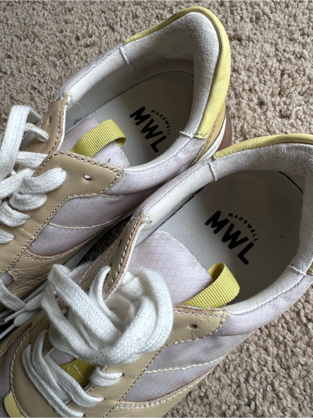 Madewell Kickoff Trainer Sneaker in Cream and Yellow - Picture 3 of 6